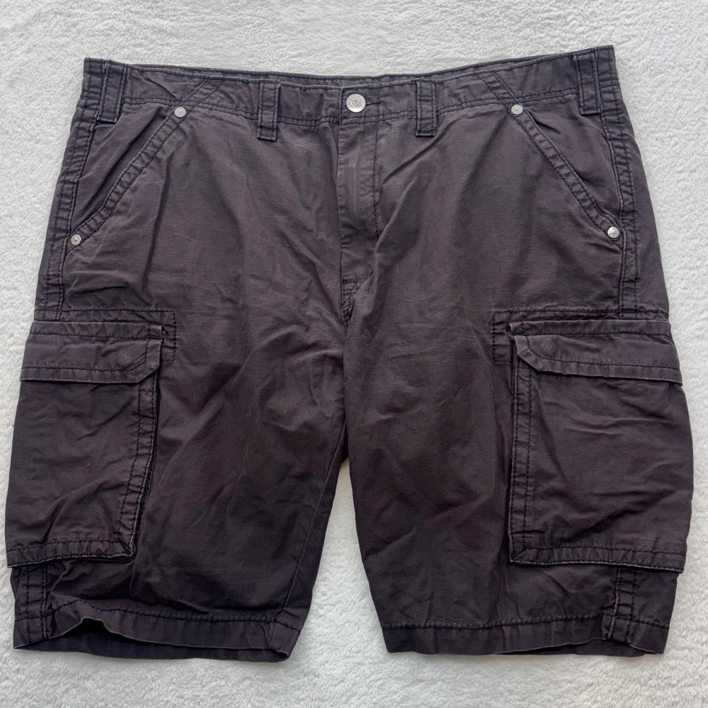 True Religion Mens Brown Cotton Twill Cargo Shorts Size 40 RN112790